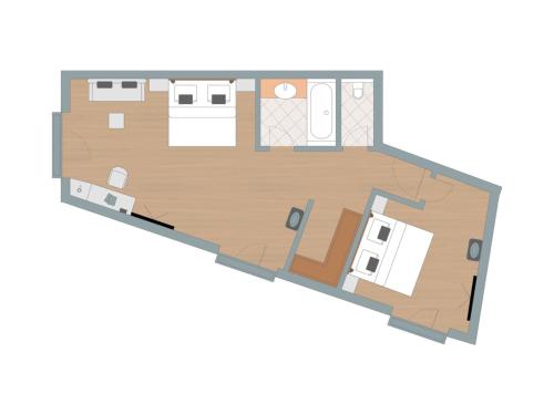 a floor plan of a small house illustration at Hotel EDELWEISS Berchtesgaden Superior in Berchtesgaden