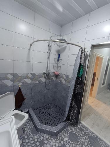 フェルガナにあるАль Фаргонийのシャワーとトイレ付きのバスルーム
