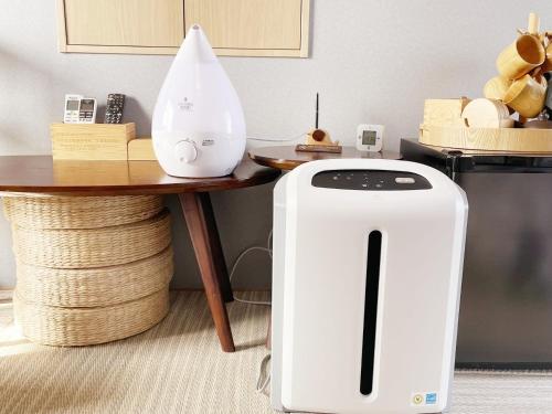 a white toaster sitting in front of a table at Light Hotel - Vacation STAY 17340v in Tokyo