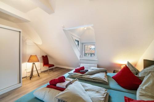 Postel nebo postele na pokoji v ubytování Im Harzer Vogelnest Meisennest