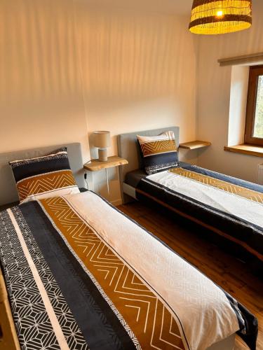 Postel nebo postele na pokoji v ubytování Gîte urbain L'Oneux