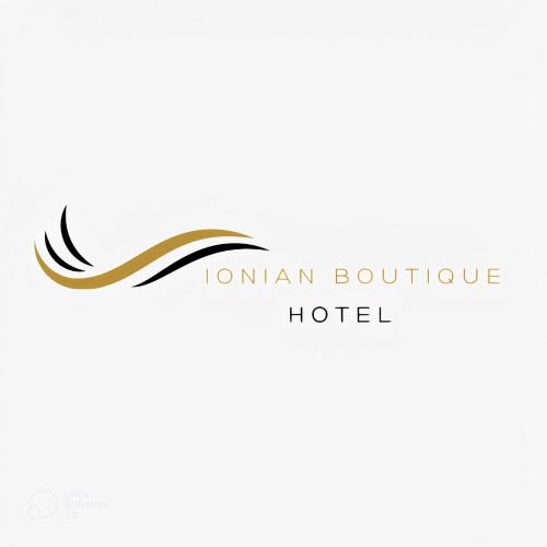 a logo for a hotel with a wave at Jonian Boutique Hotel in Sarandë