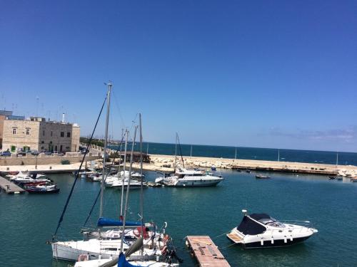 a group of boats are docked in a harbor at Annette Rooms in Bari