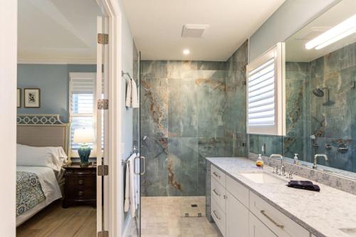 a bathroom with a shower and a sink at Tuscan Vacation Rental in Naples