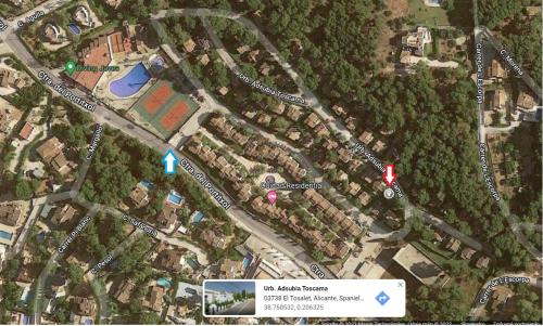 a map of a city with roads and buildings at Villa Adriana v rezidencii Toscamar in Jávea