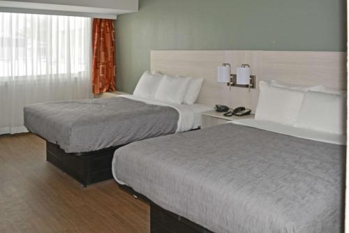 um quarto de hotel com duas camas e uma janela em Quality Inn & Suites East Syracuse - Carrier Circle em East Syracuse