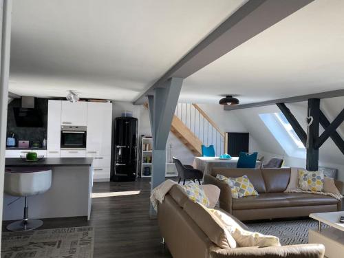 Η κουζίνα ή μικρή κουζίνα στο Loft Wohnung mit toller Aussicht