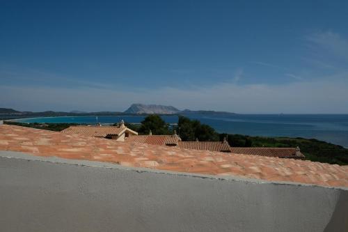 a view of the ocean from the roof of a house at Amoreddu in San Teodoro