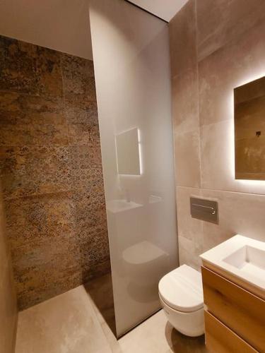 La salle de bains est pourvue de toilettes et d'un lavabo. dans l'établissement Luxury Bella House Quesada, à Rojales