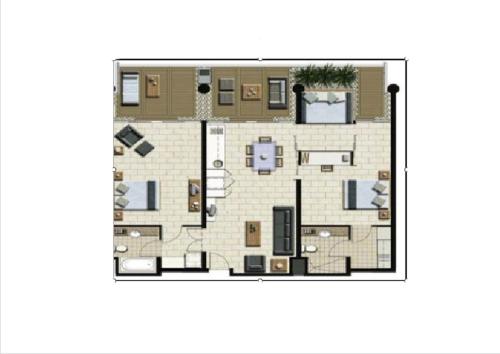 a floor plan of a house with at Belle Escapes Drift Beachfront Resort Suite 1305 in Palm Cove