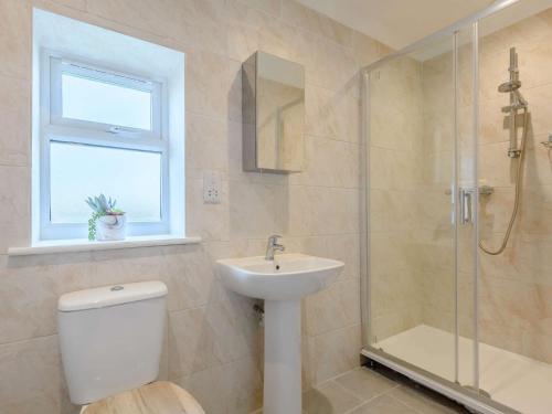 a bathroom with a toilet and a sink and a shower at 2 Bed in Lincoln 85194 in Potter Hanworth