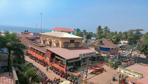an overhead view of a street in a town at Hotel Small Daddy Plus in Calangute