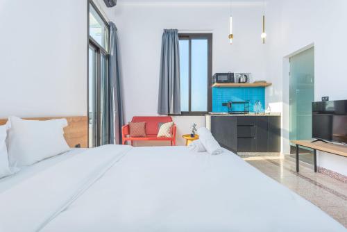 Katil atau katil-katil dalam bilik di Anoor Studios & Apartments in Gemmayze