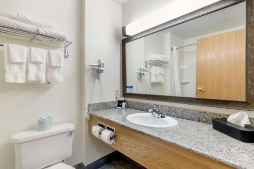 a bathroom with a sink and a mirror at Comfort Inn & Suites Mt Rushmore in Keystone