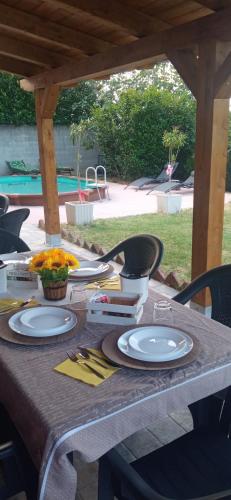 a table with plates of food on top of it at A casa di Anna in Vaglio Serra