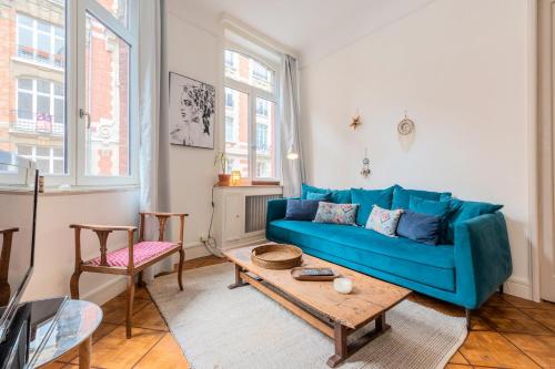 Et opholdsområde på Center apartment with lots of charm