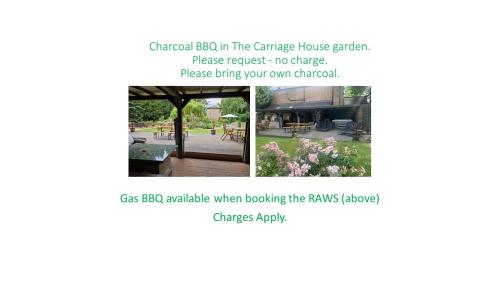 a screenshot of two pictures of a park at Piper Cottage, Bilbrough, York in Bilbrough