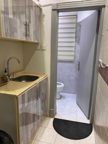 a bathroom with a sink and a toilet at استديو فلوريان in Riyadh