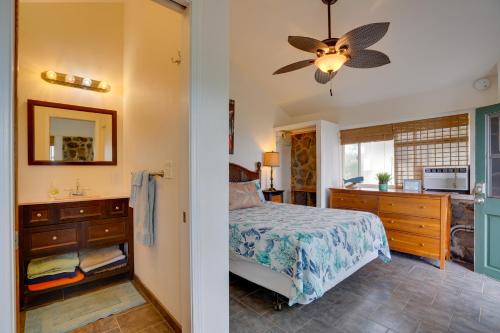 A bed or beds in a room at Lava Rock Beach House in Waianae with Private Pool