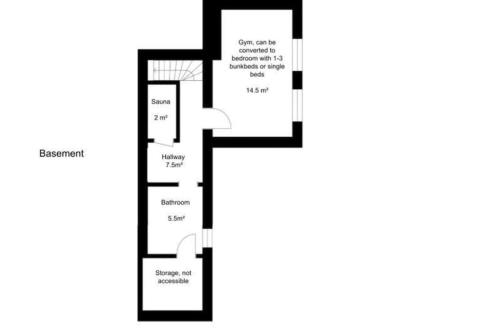 Grundriss eines Hauses in der Unterkunft Large house with beds for 12-14 in Trondheim