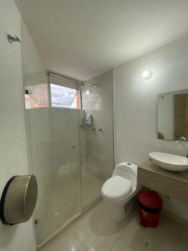 Koupelna v ubytování Suites Laureles