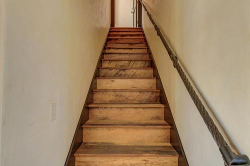 a staircase in a house with wooden floors at South Main Residences by Surf Hotel in Buena Vista