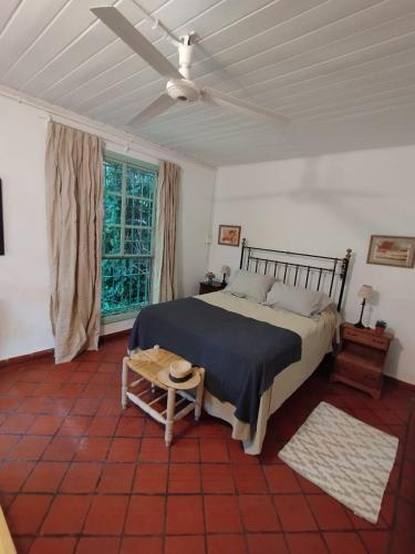 a bedroom with a large bed and a window at CasaLins in Chascomús