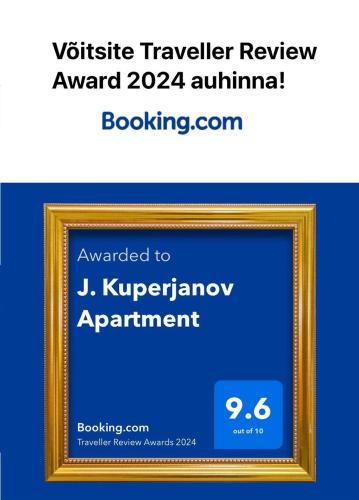 a picture of a picture in a gold frame at J. Kuperjanov Apartment in Tartu