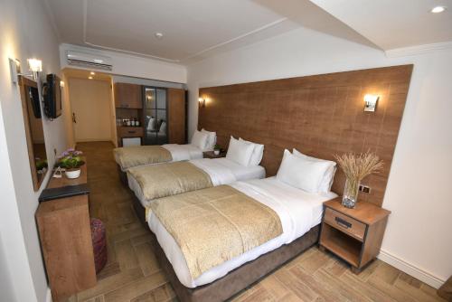 Postel nebo postele na pokoji v ubytování Aurasia Beach Hotel