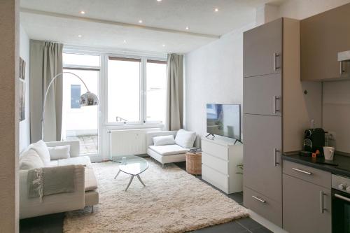 Kuchyň nebo kuchyňský kout v ubytování I Innenstadt I King-Size-Bett I