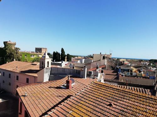 an aerial view of a roof of a city at Camera Torre Panoramic in Montalto di Castro