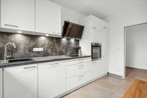 Dapur atau dapur kecil di SC01 Großes Apartment bei FFM!