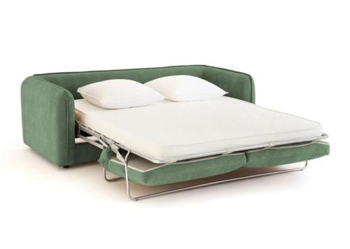 - un lit avec un cadre de lit vert et des draps blancs dans l'établissement Paris : Charming 40m² apartment in Nation, à Paris