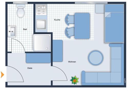 مخطط طوابق 2: Einfache 1-Zimmer Wohnung in Bad Wörishofen