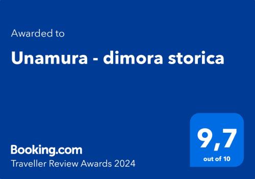 una pantalla azul con las palabras univanina dimma stitcher en Unamura - dimora storica, en Nardò
