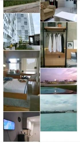 a collage of photos of a hotel room with a bed and a room at R2R Room in Bulanbulan