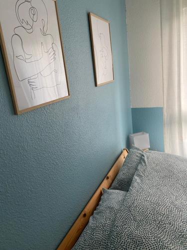 Ένα ή περισσότερα κρεβάτια σε δωμάτιο στο Appartement Port-En-Bessin Mer Proche