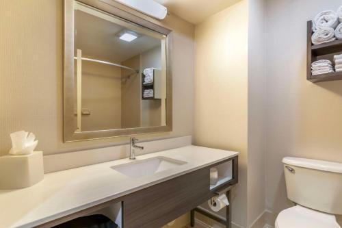 a bathroom with a sink and a toilet at Best Western Plus Kendall Hotel & Suites in Kendall