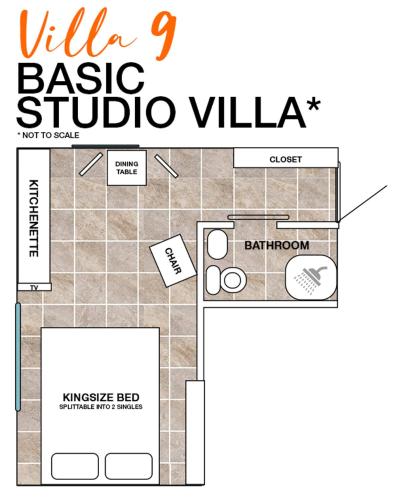 a floor plan of a small bathroom with a floor at The Cooks Oasis in Rarotonga