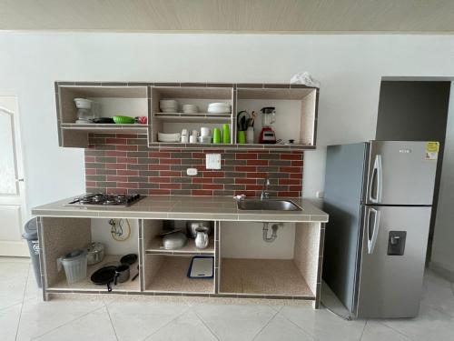 Dapur atau dapur kecil di Edificio Itzé SOLARIS Apto 3 habitaciones