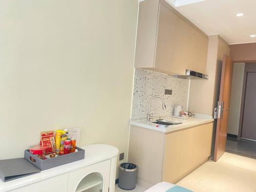 Η κουζίνα ή μικρή κουζίνα στο Ark Seaview Holiday Inn