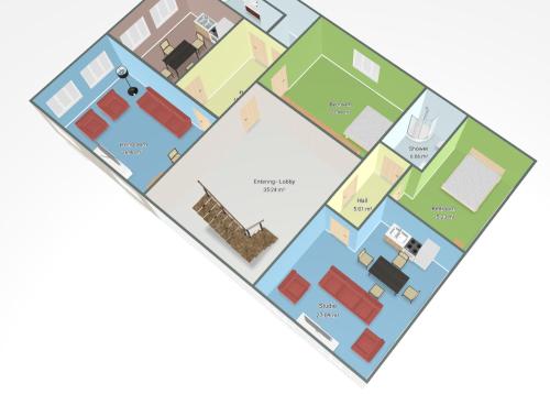 a floor plan of a house at Bereket villa and aparts in Gabala