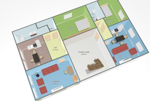 a floor plan of a house at Bereket villa and aparts in Gabala