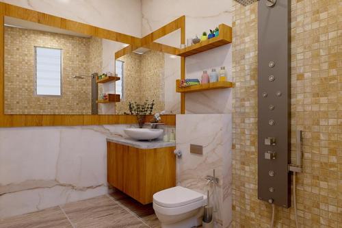 a bathroom with a toilet and a sink and a shower at Love Lounge in Greater Noida