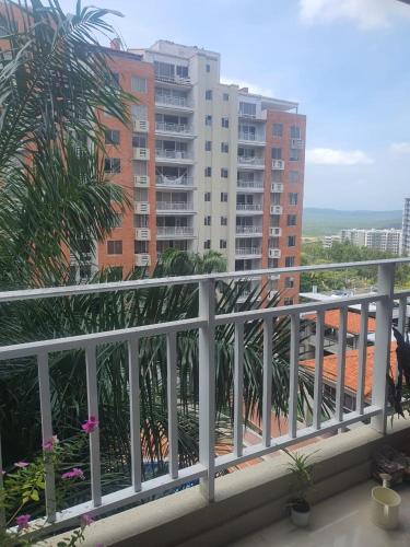 a balcony with a view of some buildings at Apto Torres de Montreal in Barranquilla