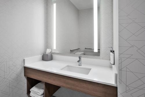 a bathroom with a sink and a mirror at Holiday Inn Express Hotel & Suites - Belleville Area by IHG in Belleville