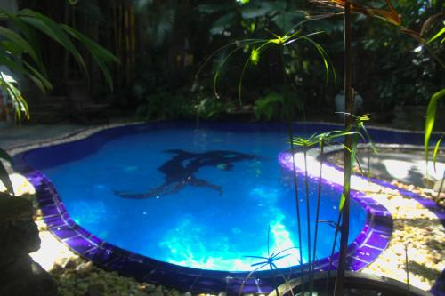 a swimming pool with a shark in the water at Villa Olde Ceylon in Kandy