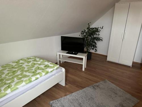 TV a/nebo společenská místnost v ubytování Wohnung in Bad Münder am Deister