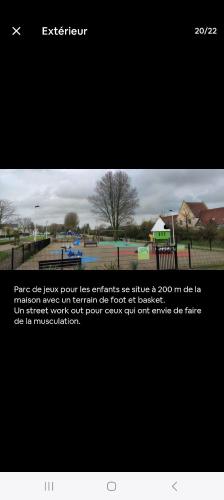 a screenshot of a website with a picture of a park at Maison individuelle plein pied in Bray-Dunes