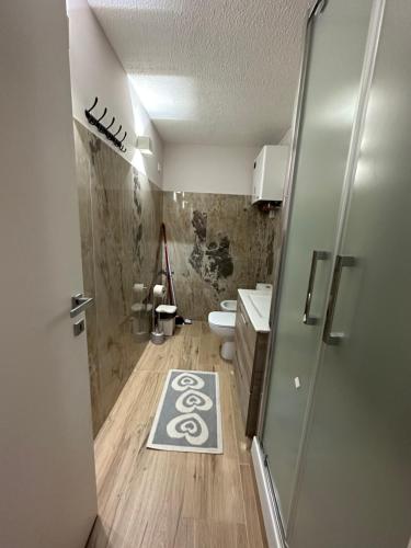 a bathroom with a toilet and a sink at BELLAVISTA APARTMENT in Passo del Tonale